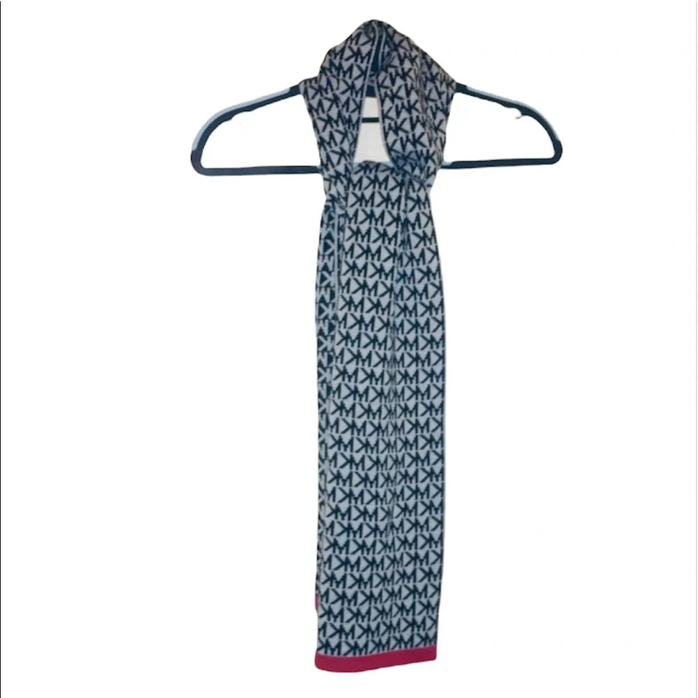 NWT Michael Kors: Black, Gray & Red Logo Scarf